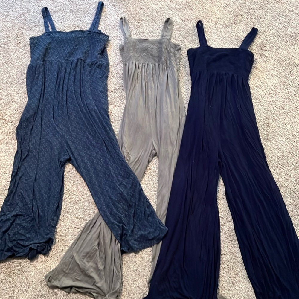 Maternity flowy, ruched wide legged jumpsuits bundle size XXL XL